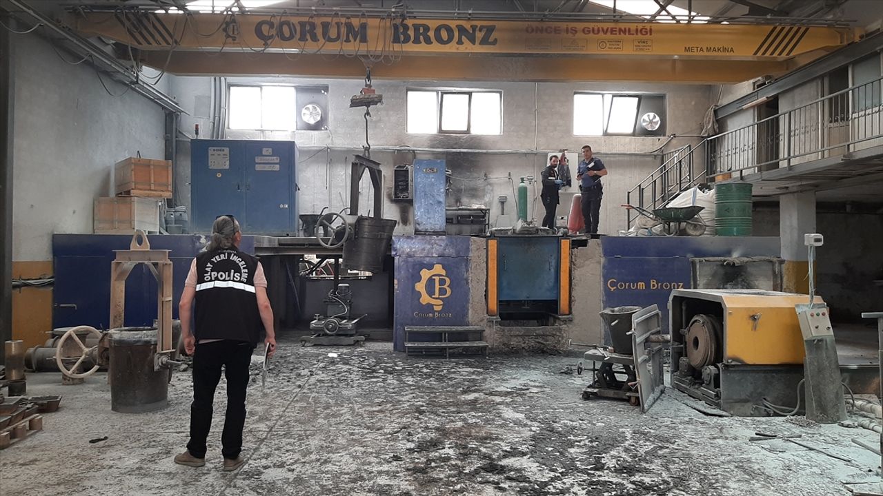 ÇORUM - Döküm fabrikasında meydana gelen patlamada 6 işçi yaralandı