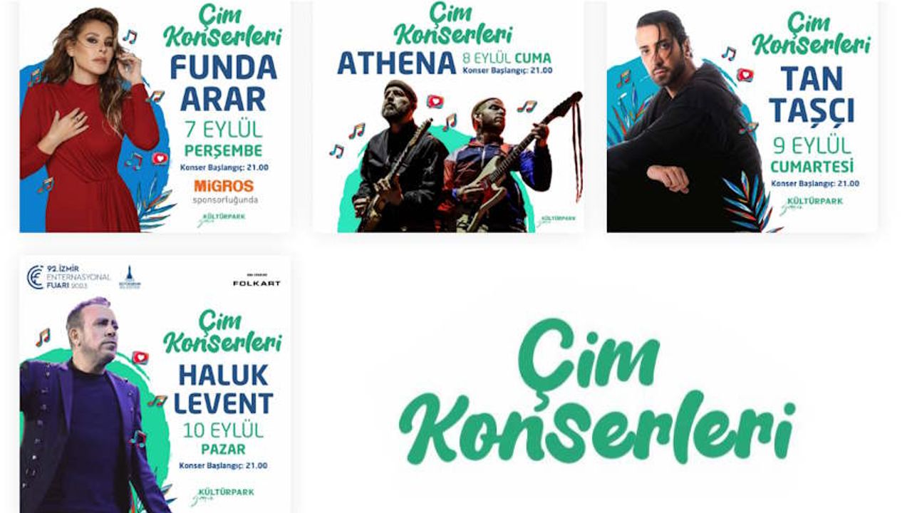 2023 İzmir Fuarı Çim Konserleri: Funda Arar, Athena, Tan Taşçı, Haluk Levent