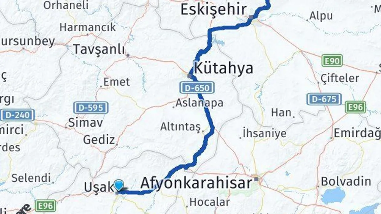 Uşak-Eskişehir arası kaç kilometre, otobüs ve özel araçla kaç saat sürüyor?