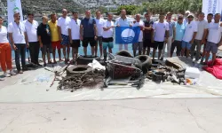 Bodrum'da deniz dibi temizliğinde 362 kilogram atık çıkarıldı