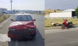 Cezaevi Kavşağında Otomobil Motosikletle Çarpıştı