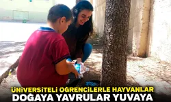 Üniversiteli Öğrencilerle Hayvanlar Doğaya Yavrular Yuvaya