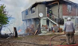 Bursa'da çıkan yangında 2 ev ile 1 samanlık zarar gördü