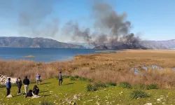 Köyceğiz Gölü'nün sazlık alanında yangın başladı