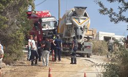 Bodrum'da beton mikseri ile kamyonetin arasında sıkışan kişi öldü