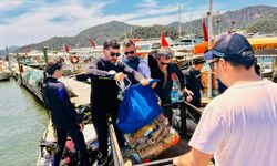 Fethiye'de deniz dibi temizliği yapıldı