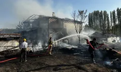 Uşak’ta Otluk Yangını Evi ve Ahırı Küle Çevirdi