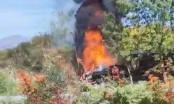Uşak’ta Devrilen Tır'da Yangın Çıktı!