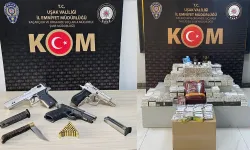 Uşak'ta Ruhsatsız Silah ve Kaçak Tütün Ele Geçirildi