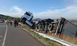 Yenişehir Rampasında Feci Kaza: Tır Şarampole Devrildi