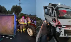 Manisa'da kamyonun çarptığı traktördeki 2 kişi öldü, 5 kişi yaralandı