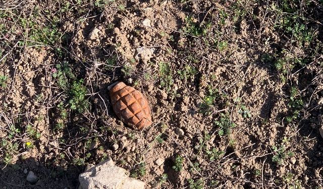 Afyonkarahisar'da tarlada bulunan el bombası imha edildi