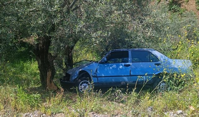 Ödemiş'te ağaca çarpan otomobildeki 3 kişi yaralandı