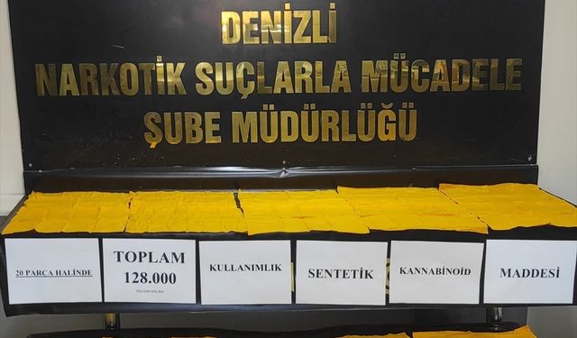 Denizli'de otomobilde 128 bin kullanımlık sentetik uyuşturucu ele geçirildi