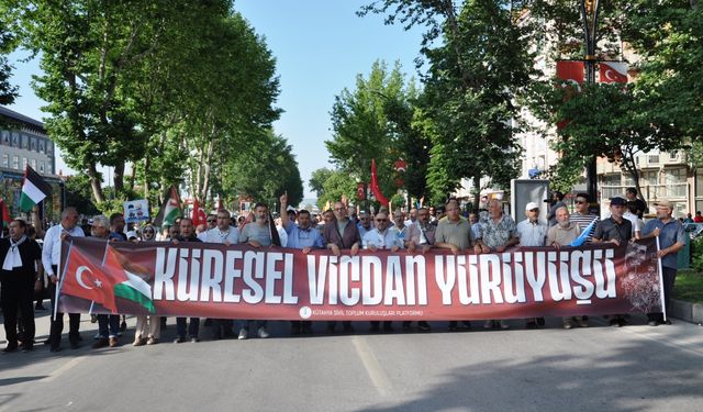Kütahya'da Gazze'ye destek yürüyüşü yapıldı