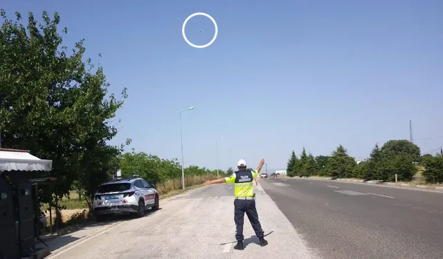 Uşak’ta Trafik Denetimine Hava Desteği!