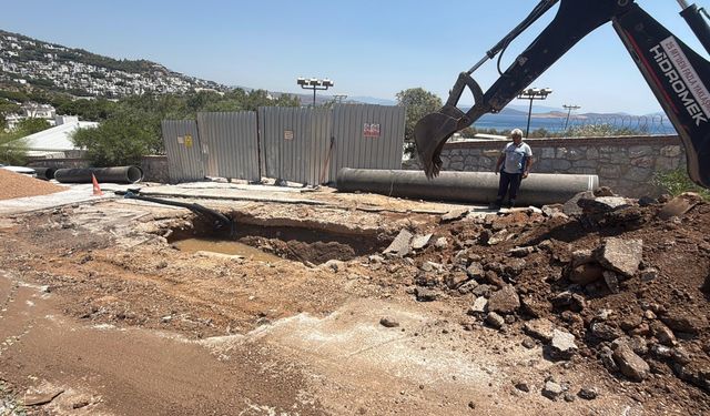 Bodrum'da içme suyu isale hattı patladı
