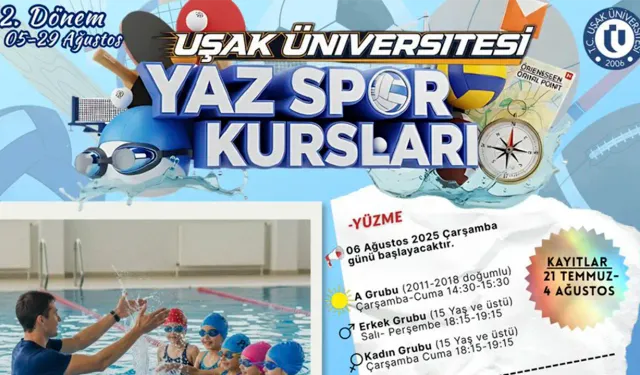 Uşak Üniversitesi’nde Yaz Spor Kursları Başlıyor