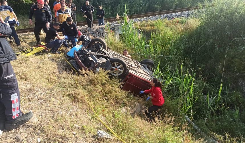 Aydın'da devrilen otomobilin sürücüsü öldü