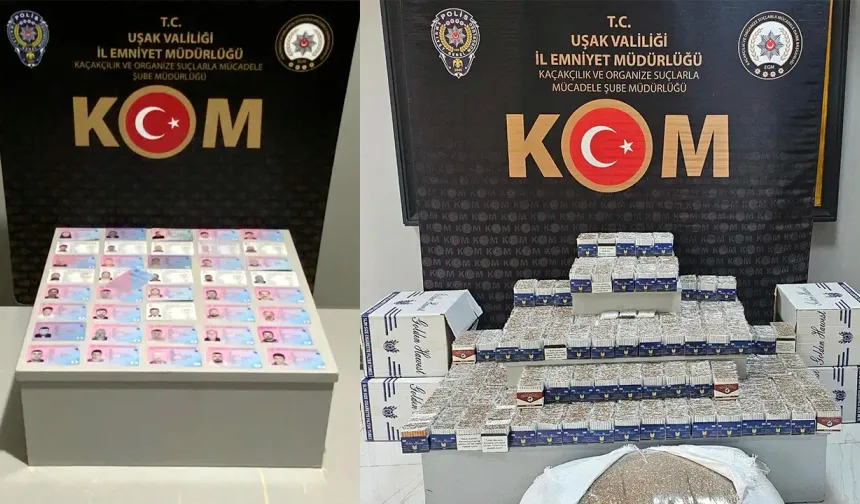 Uşak’ta Kaçakçılık ve Sahtecilik Operasyonu: 2 Tutuklama