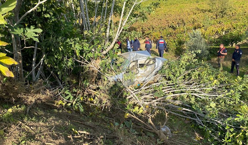Manisa'da devrilen otomobilin sürücüsü öldü