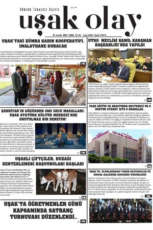 Uşak Olay Gazetesi 01 Aralık 2023 Cuma