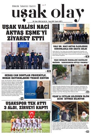 Uşak Olay Gazetesi 08 Ekim 2024 Salı