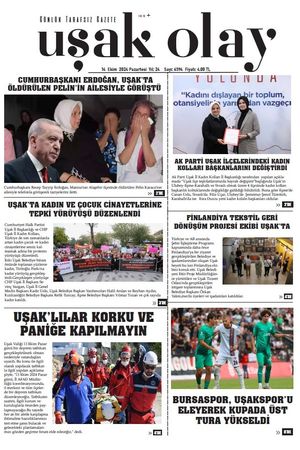 Uşak Olay Gazetesi 14 Ekim 2024 Pazartesi