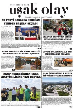 Uşak Olay Gazetesi 17 Ekim 2024 Perşembe