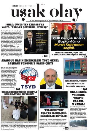 Uşak Olay Gazetesi 24 Ekim 2024 Perşembe