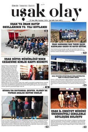 Uşak Olay Gazetesi 28 Ekim 2024 Pazartesi