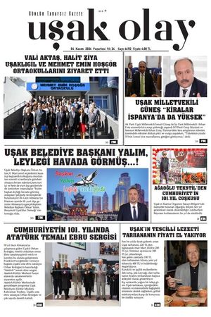 Uşak Olay Gazetesi 04 Kasım 2024 Pazartesi