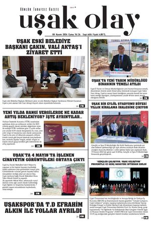 Uşak Olay Gazetesi 08 Kasım 2024 Cuma