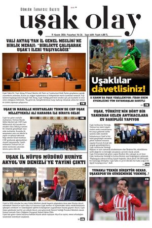 Uşak Olay Gazetesi 11 Kasım 2024 Pazartesi