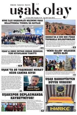 Uşak Olay Gazetesi 14 Kasım 2024 Perşembe