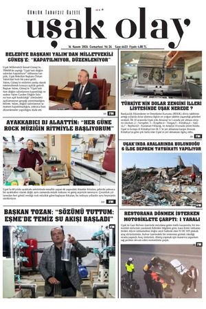 Uşak Olay Gazetesi 16 Kasım 2024 Cumartesi