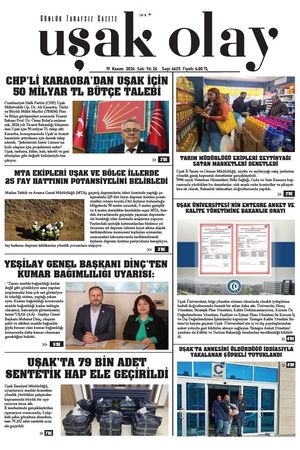 Uşak Olay Gazetesi 19 Kasım 2024 Salı