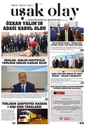 Uşak Olay Gazetesi 20 Kasım 2024 Çarşamba