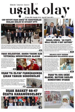 Uşak Olay Gazetesi 21 Kasım 2024 Perşembe