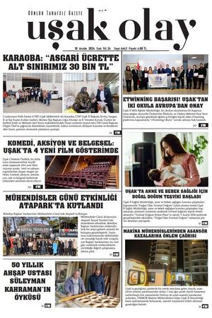 Uşak Olay Gazetesi 10 Aralık 2024 Salı