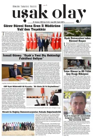 Uşak Olay Gazetesi 01 Temmuz 2025 Salı