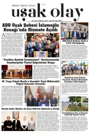 Uşak Olay Gazetesi 03 Haziran 2025 Salı