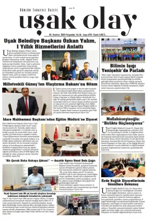 Uşak Olay Gazetesi 05 Haziran 2025 Perşembe