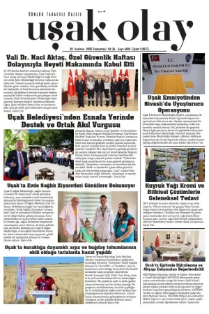 Uşak Olay Gazetesi 28 Haziran 2025 Cumartesi