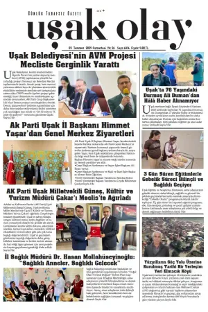 Uşak Olay Gazetesi 05 Temmuz 2025 Cumartesi