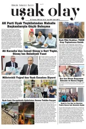 Uşak Olay Gazetesi 08 Temmuz 2025 Salı