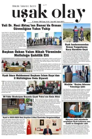 Uşak Olay Gazetesi 11 Temmuz 2025 Cuma