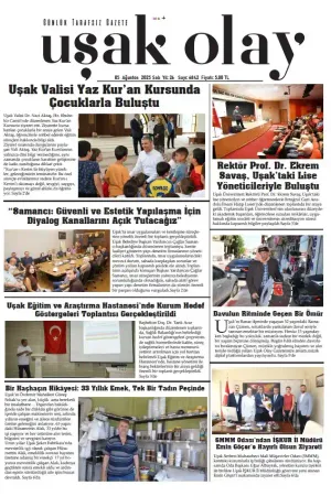 Uşak Olay Gazetesi 05 Ağustos 2025 Salı