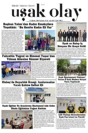 Uşak Olay Gazetesi 11 Ağustos 2025 Pazartesi