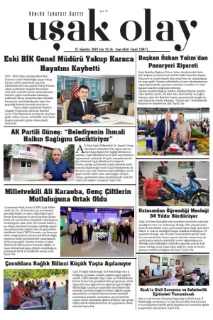 Uşak Olay Gazetesi 12 Ağustos 2025 Salı
